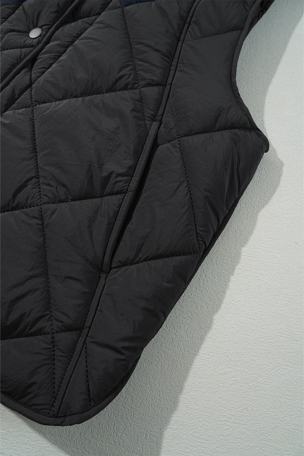 Black Quilted High Neck Button Up Pocket Vest Coat - Incognito Sunglasses