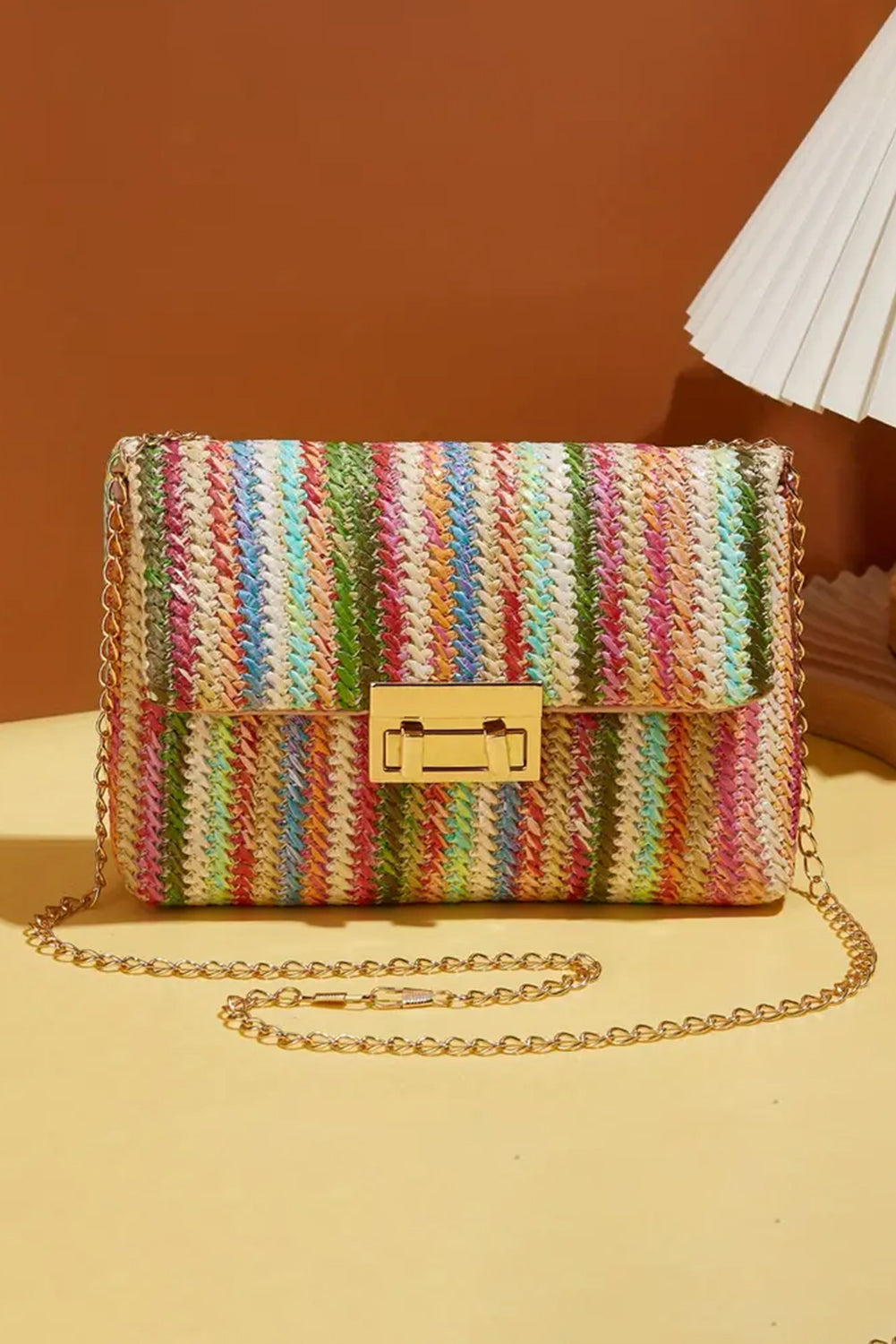 Strawberry Pink Bohemian Woven Gold Chain Shoulder Bag - Incognito Sunglasses