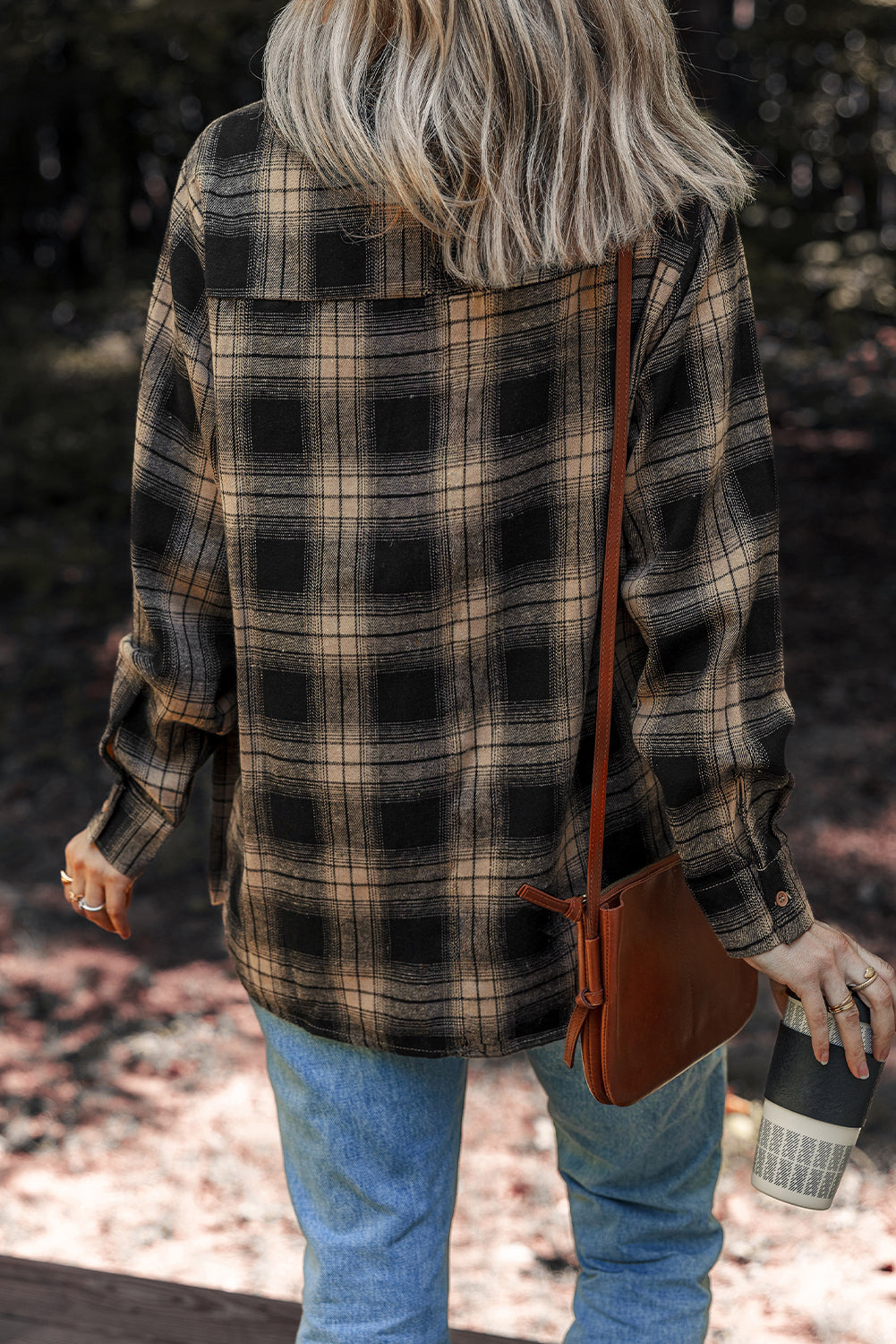Multicolour Retro Plaid Double Flap Pocket Brushed Shacket - Incognito Sunglasses